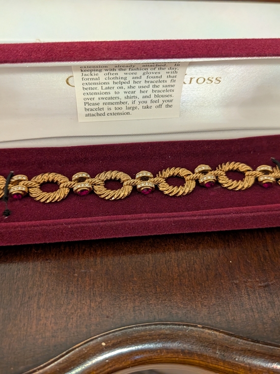 Camrose & Kross Jewelry - Gold Rope-Link Bracelet with Pink Stone Accents